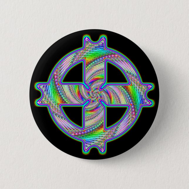 Celtic Rainbow Spiral Button (Front)
