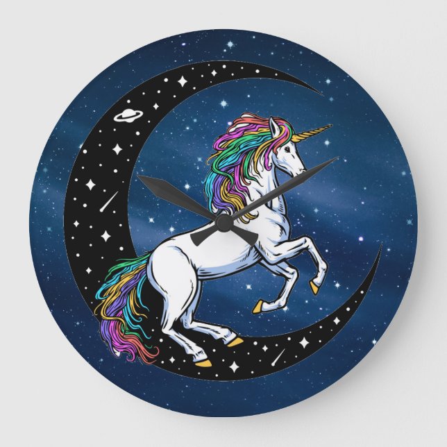 Celtic Rainbow Unicorn  Large Clock (Front)