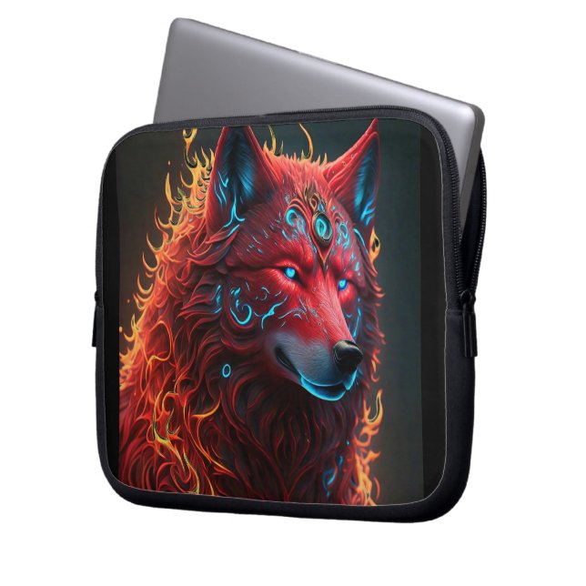 Celtic Red Wolf Laptop Sleeve (Front Left)