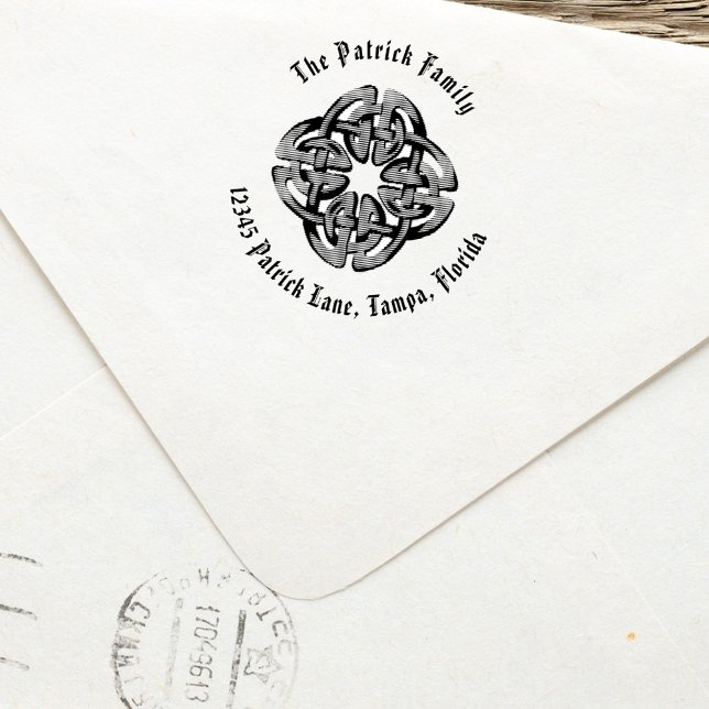 Celtic Return Address Stamp Simple Rustic (Celtic cross return address stamp. )