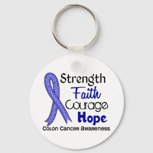 Celtic Ribbon Strength Faith Hope Colon Cancer Key Ring