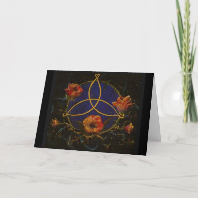 Celtic Rose Window Blank Greeting Card (Front)