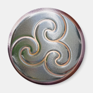 celtic round embossed triskele magnet