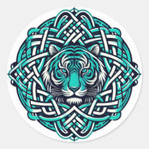 Celtic Round Teal Tiger