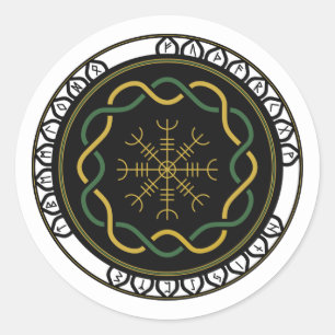 Celtic Runes 3 Stickers (Round)
