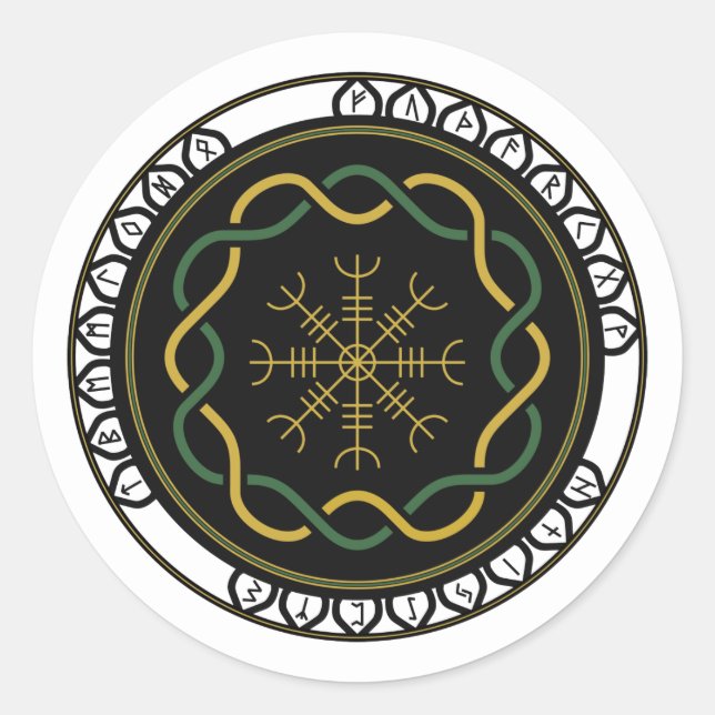 Celtic Runes 3 Stickers (Round) (Front)