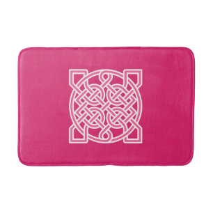 Celtic Sailor's Knot, Fuchsia Pink and White  Bath Mat