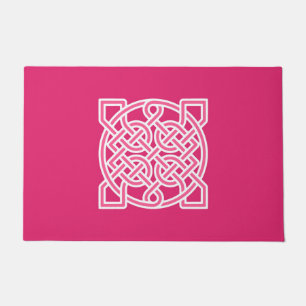 Celtic Sailor's Knot, Fuchsia Pink and White  Doormat