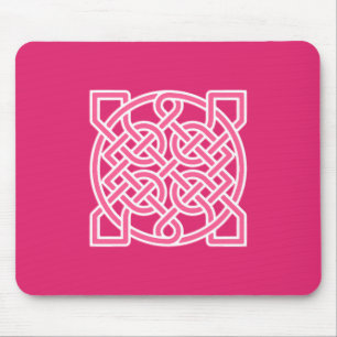 Celtic Sailor's Knot, Fuchsia Pink and White  Mouse Pad