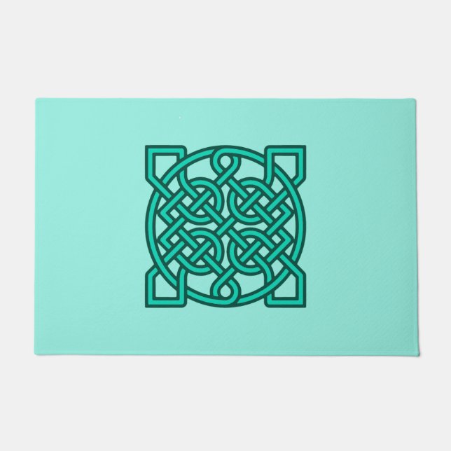 Celtic Sailor's Knot, Turquoise, Aqua and Teal  Doormat (Front)