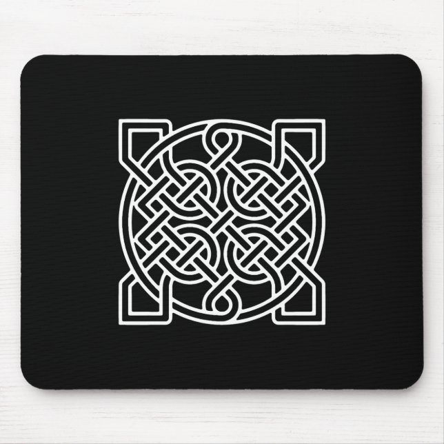 Celtic Sailor's Knot, White on a Black Background  Mouse Pad (Front)