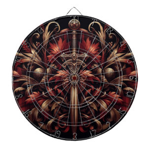 Celtic Scottish Red and Bronze Sword Dartboard