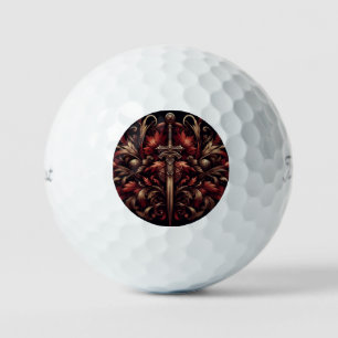 Celtic Scottish Red and Bronze Sword Golf Balls