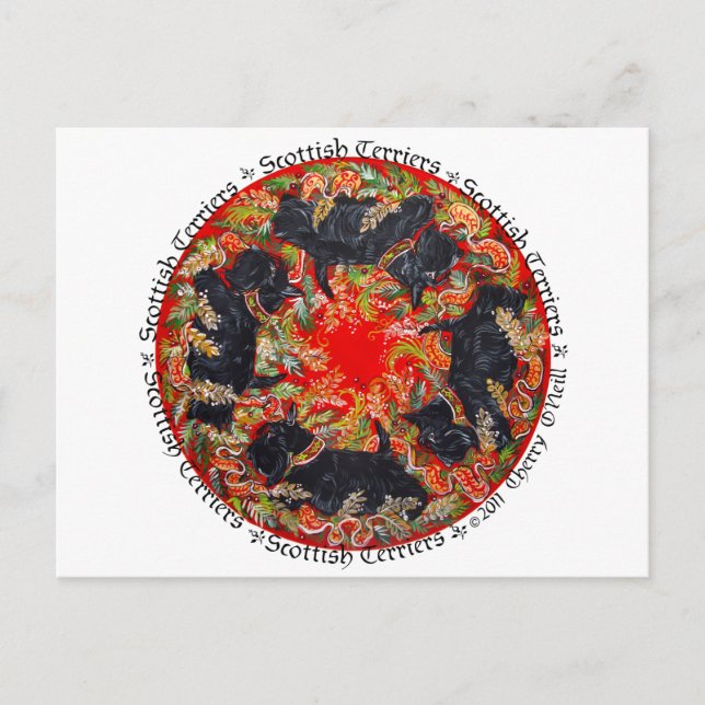 Celtic Scottish Terrier Medallion Postcard (Front)