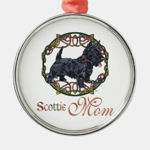 Celtic Scottish Terrier Mother Metal Ornament