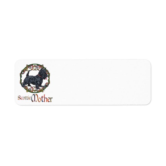 Celtic Scottish Terrier Mother Return Address Label (Front)