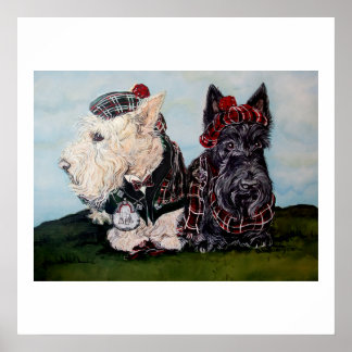 Celtic Scottish Terriers Poster