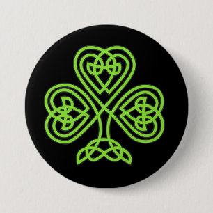 Celtic shamrock 7.5 cm round badge