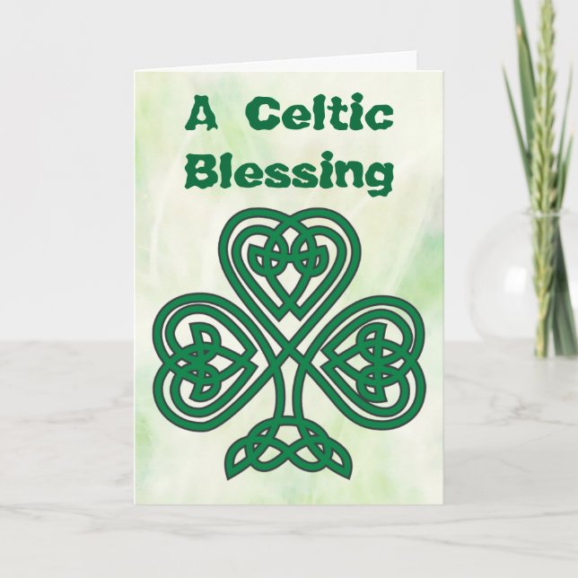 Celtic shamrock blessing greeting card (Front)