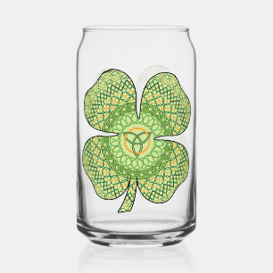 Celtic Shamrock Can Glass