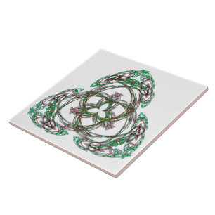 Celtic Shamrock Ceramic Tile