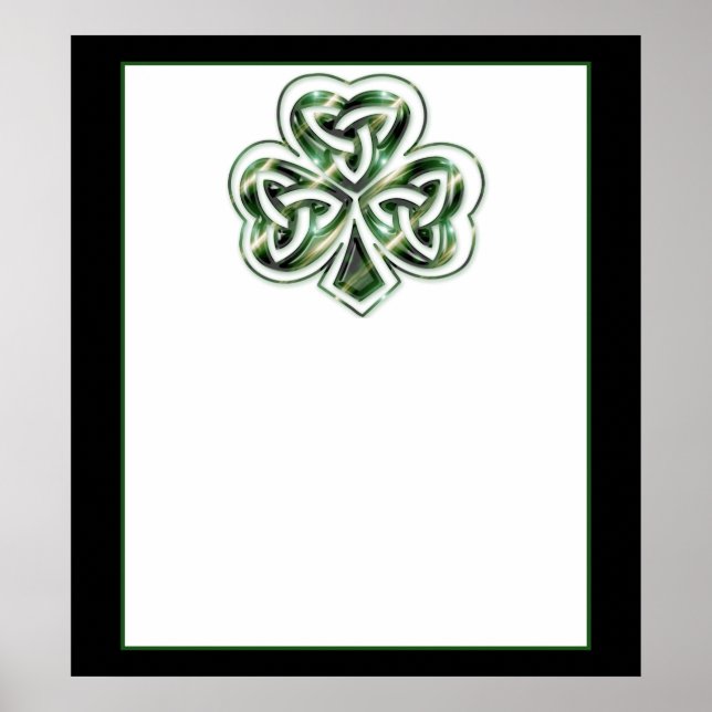 Celtic Shamrock Design 2  Poster/Print 2 Poster (Front)