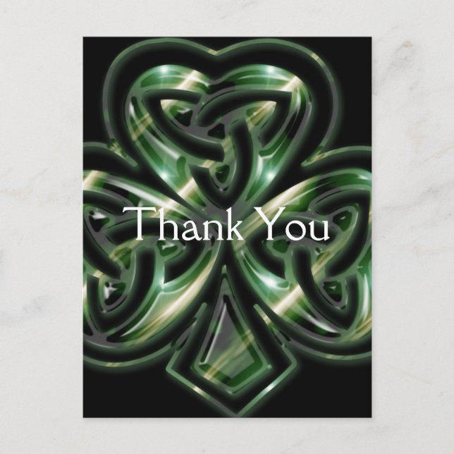 Celtic Shamrock Design 2 Thank You Postcards (Front)