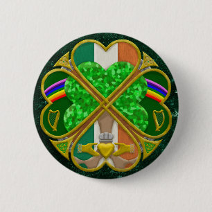 Celtic Shamrock Heritage Symbol Irish Inspired 6 Cm Round Badge