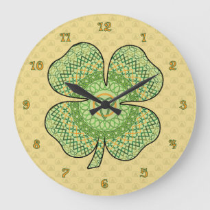 Celtic Shamrock Large Clock