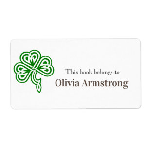 Celtic Shamrock Personalised Book Belongs To