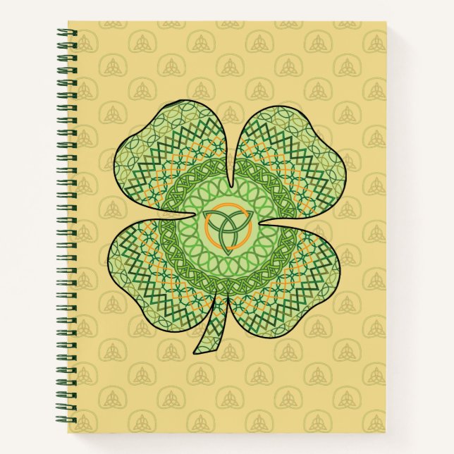 Celtic Shamrock Spiral Notebook (Front)