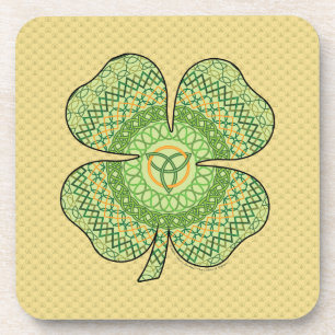 Celtic Shamrock Square Coaster