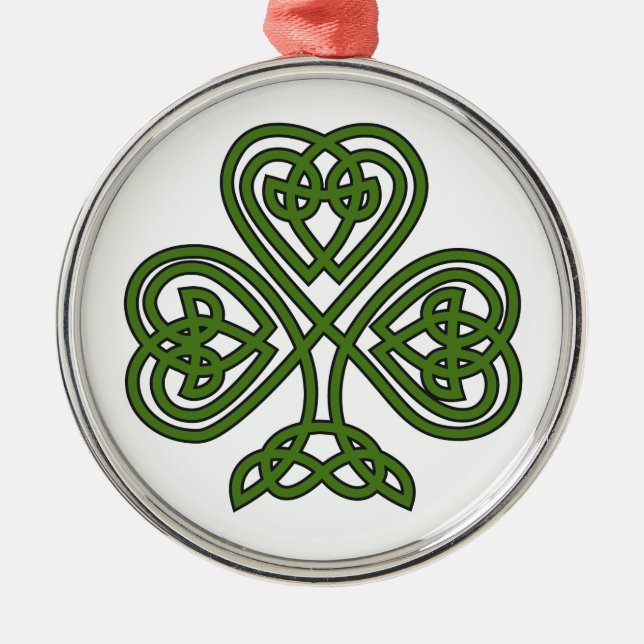 Celtic Shamrock - St Patricks Day Metal Ornament (Front)