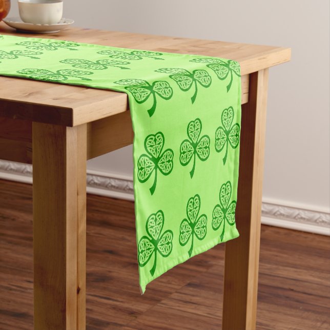 Celtic Shamrock St. Patrick's Day Table Runner (In Situ)