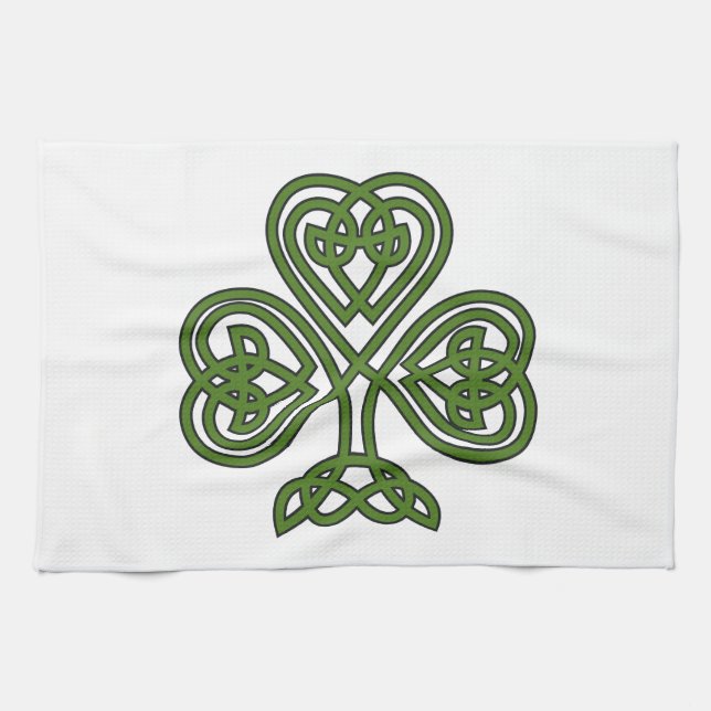 Celtic Shamrock - St Patricks Day Tea Towel (Horizontal)