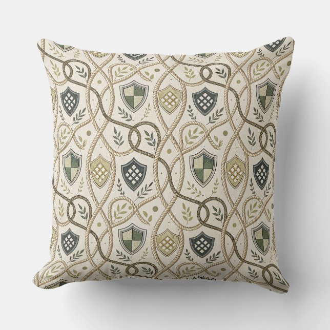 Celtic Shield Knot & Rope - Royal Heritage Pattern Cushion (Front)