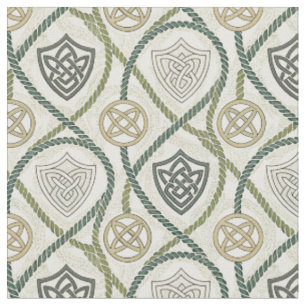 Celtic Shield Knot & Rope Scottish Design Pattern Fabric