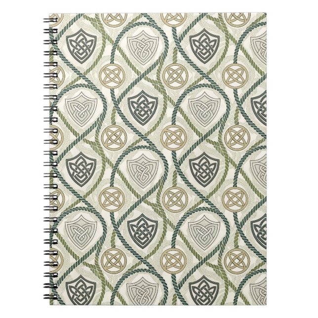 Celtic Shield Knot & Rope Scottish Design Pattern Notebook (Front)