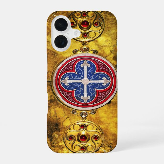 CELTIC SHIELD WITH  CONSECRATION CROSS iPhone 16 CASE (Back)