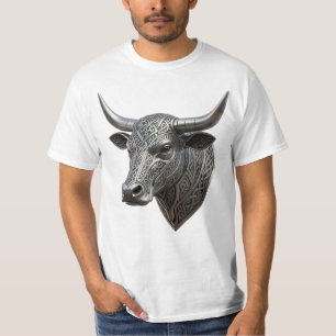 Celtic Silver Bull Head Viking Celtic T-Shirt