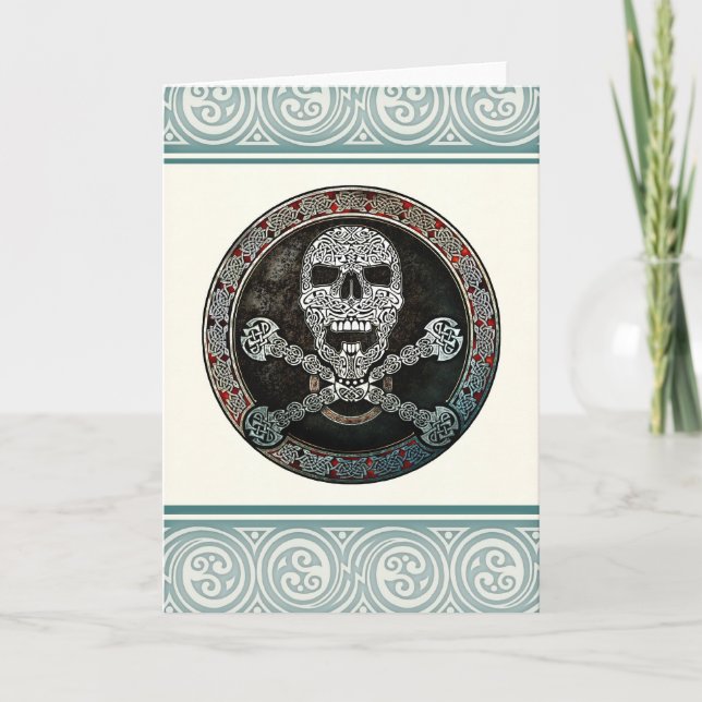 Celtic Skull & Crossbones Greeting Card (Front)