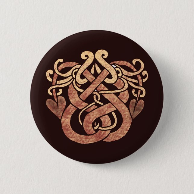 Celtic Snakes 6 Cm Round Badge (Front)