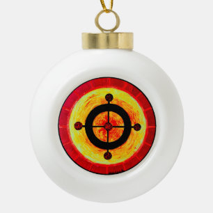 Celtic solar symbol ceramic ball christmas ornament