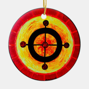 Celtic solar symbol ceramic ornament