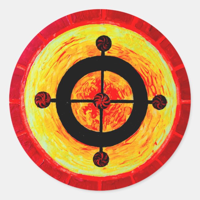 Celtic solar symbol classic round sticker (Front)