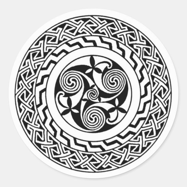 Celtic spiral classic round sticker (Front)