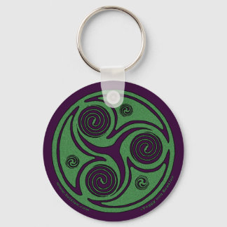 Celtic Spiral Keychain, Triskelion design #1 Key Ring