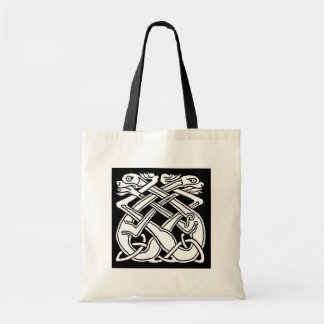 Celtic square pattern - black and white tote bag
