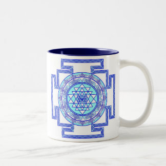 celtic sri yantra Two-Tone coffee mug
