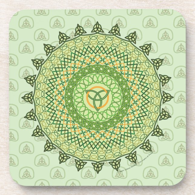 Celtic St. Patty's Day Square Coaster (Front)
